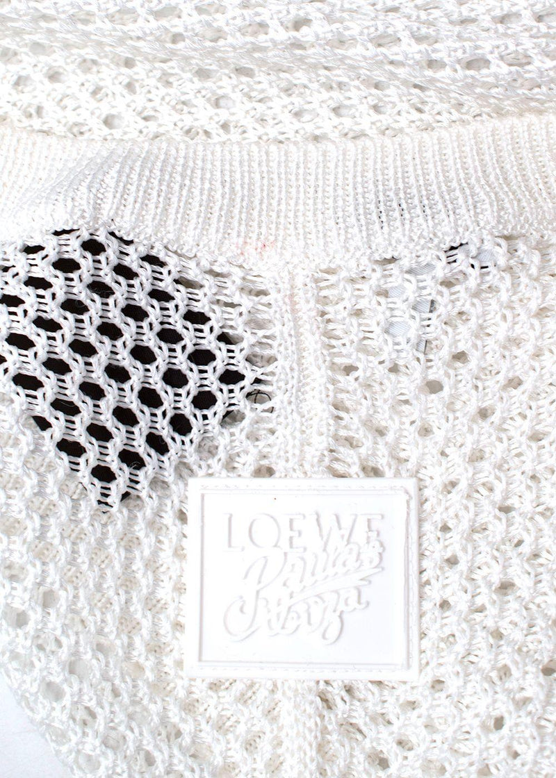 Loewe x Paulas Ibiza White Cotton Fishnet Dress