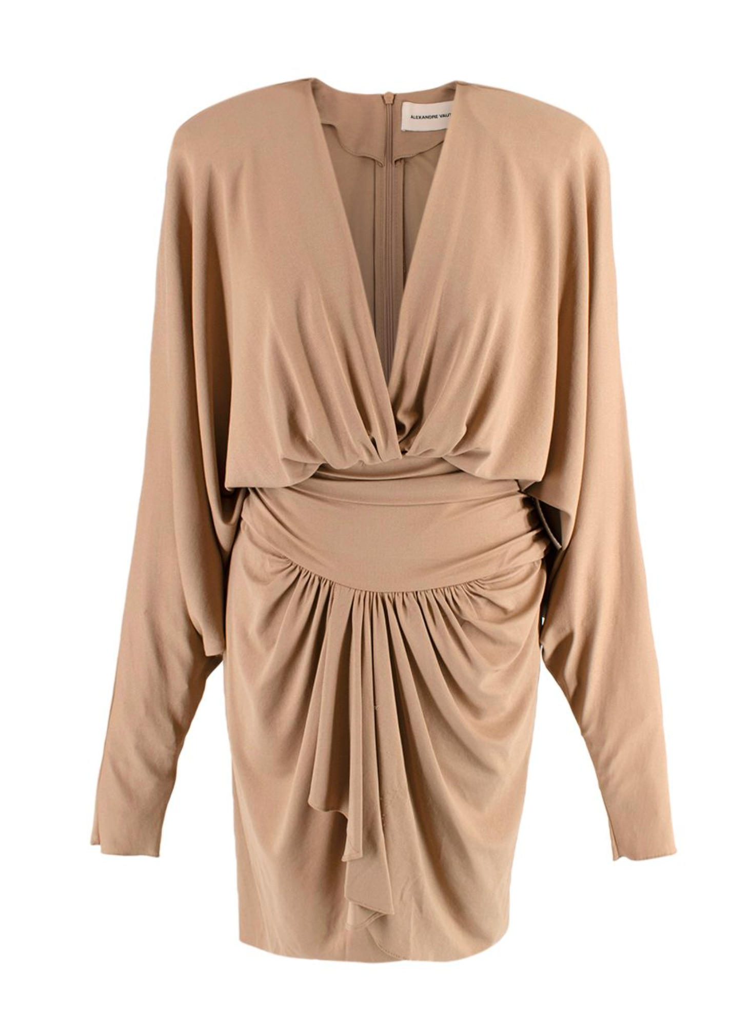Alexandre Vauthier Batwing Sleeve Draped Mini Dress