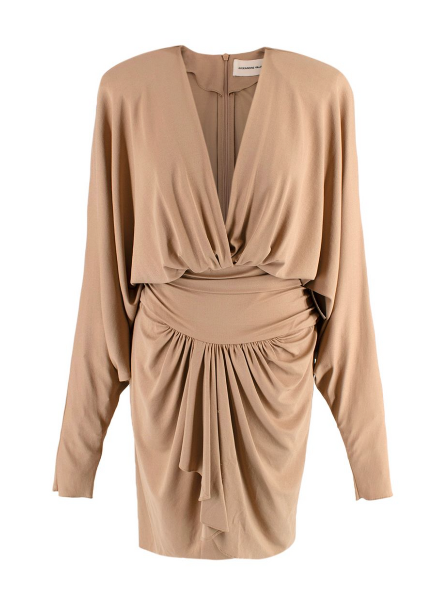 Alexandre Vauthier Batwing Sleeve Draped Mini Dress