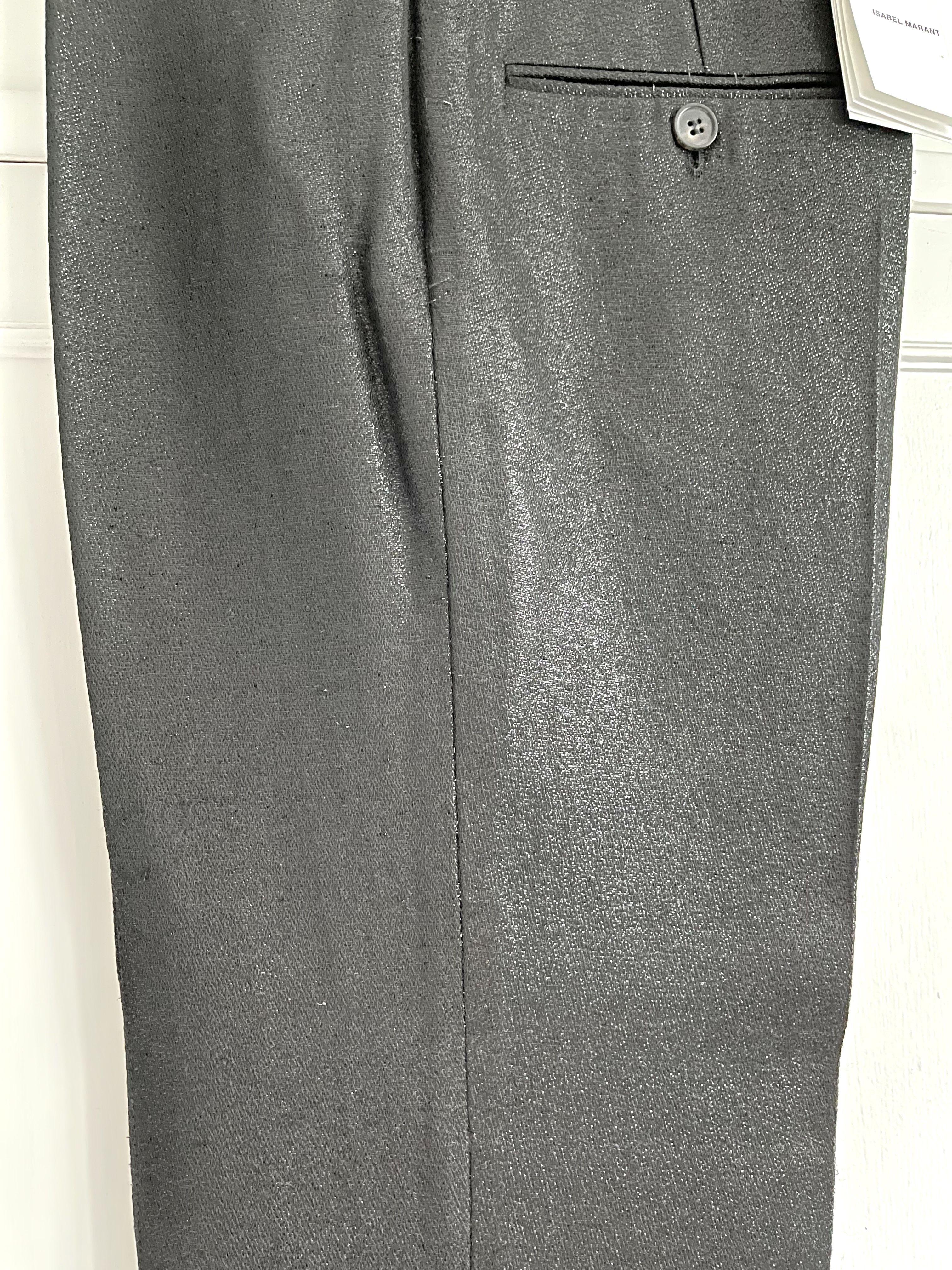 Isabel Marant Mateo metallic woven kick-flare pants