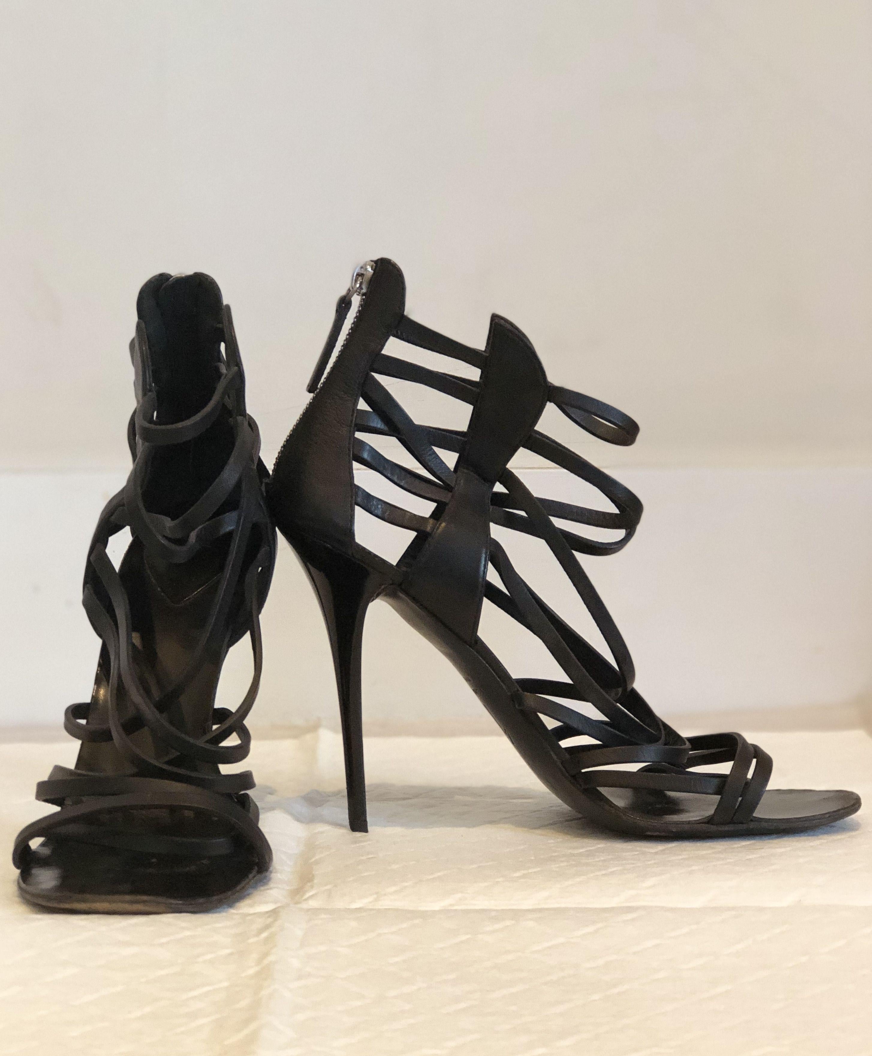 Giuseppe Zanotti black strappy sandals