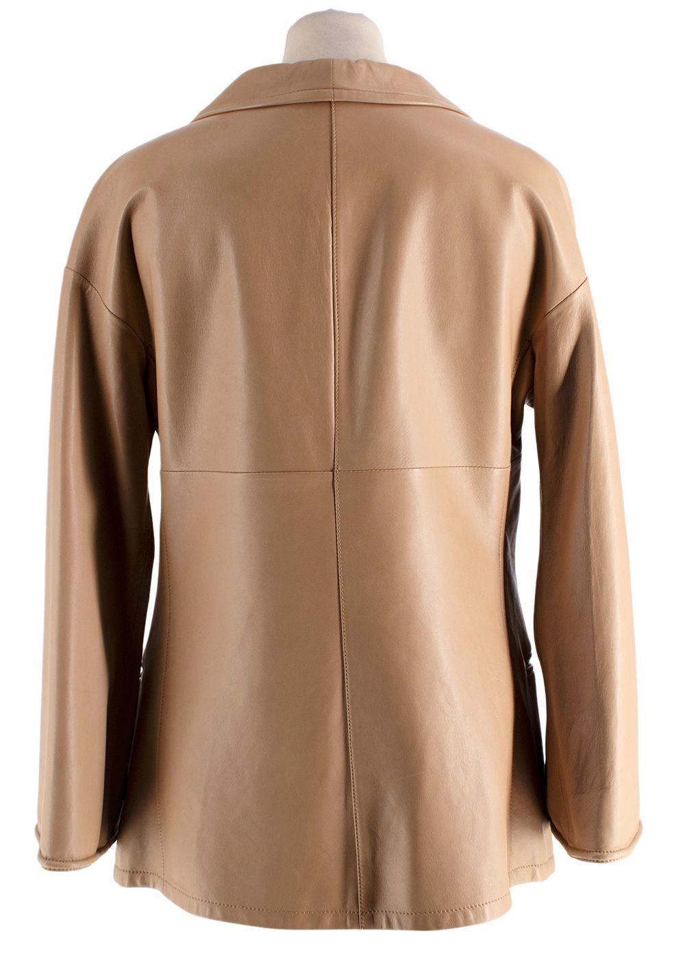Giorgio Armani Beige Leather Blazer