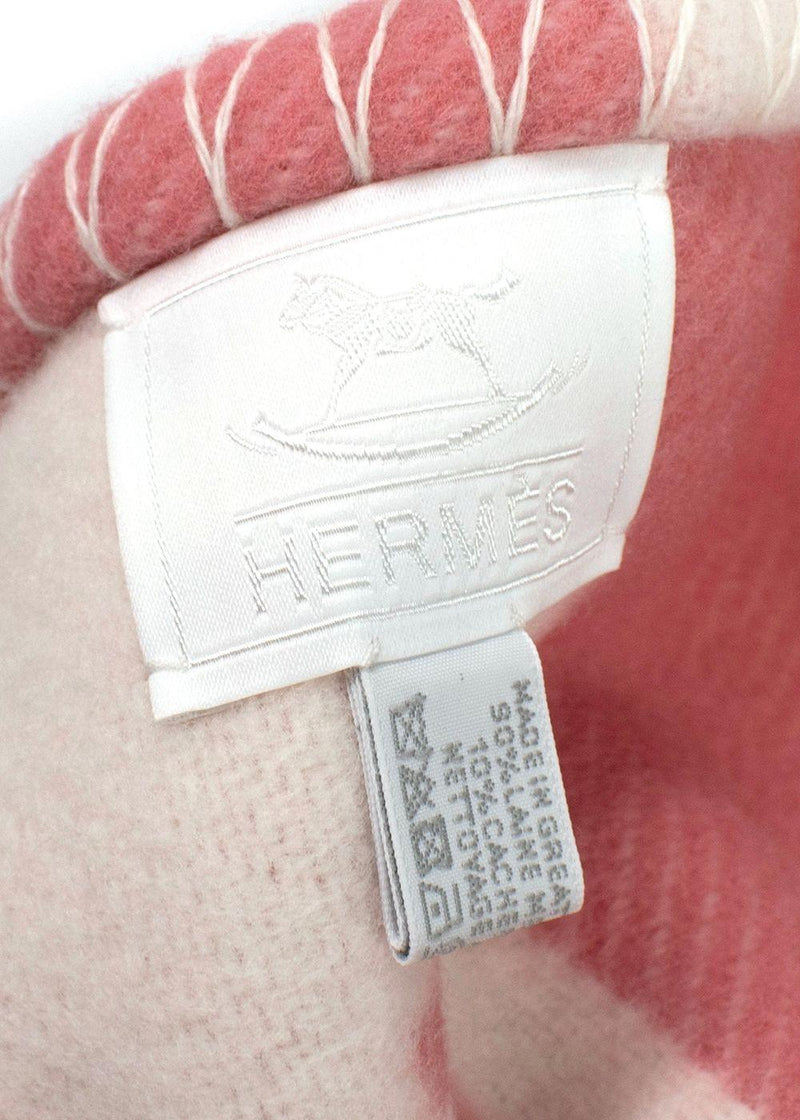 Hermes  Pink and Cream Avalon Baby Blanket