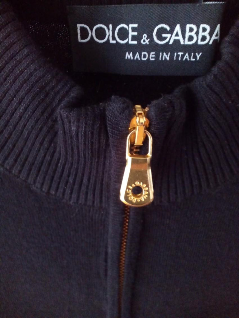 Dolce & Gabbana zip fronted cardigan with DG logo