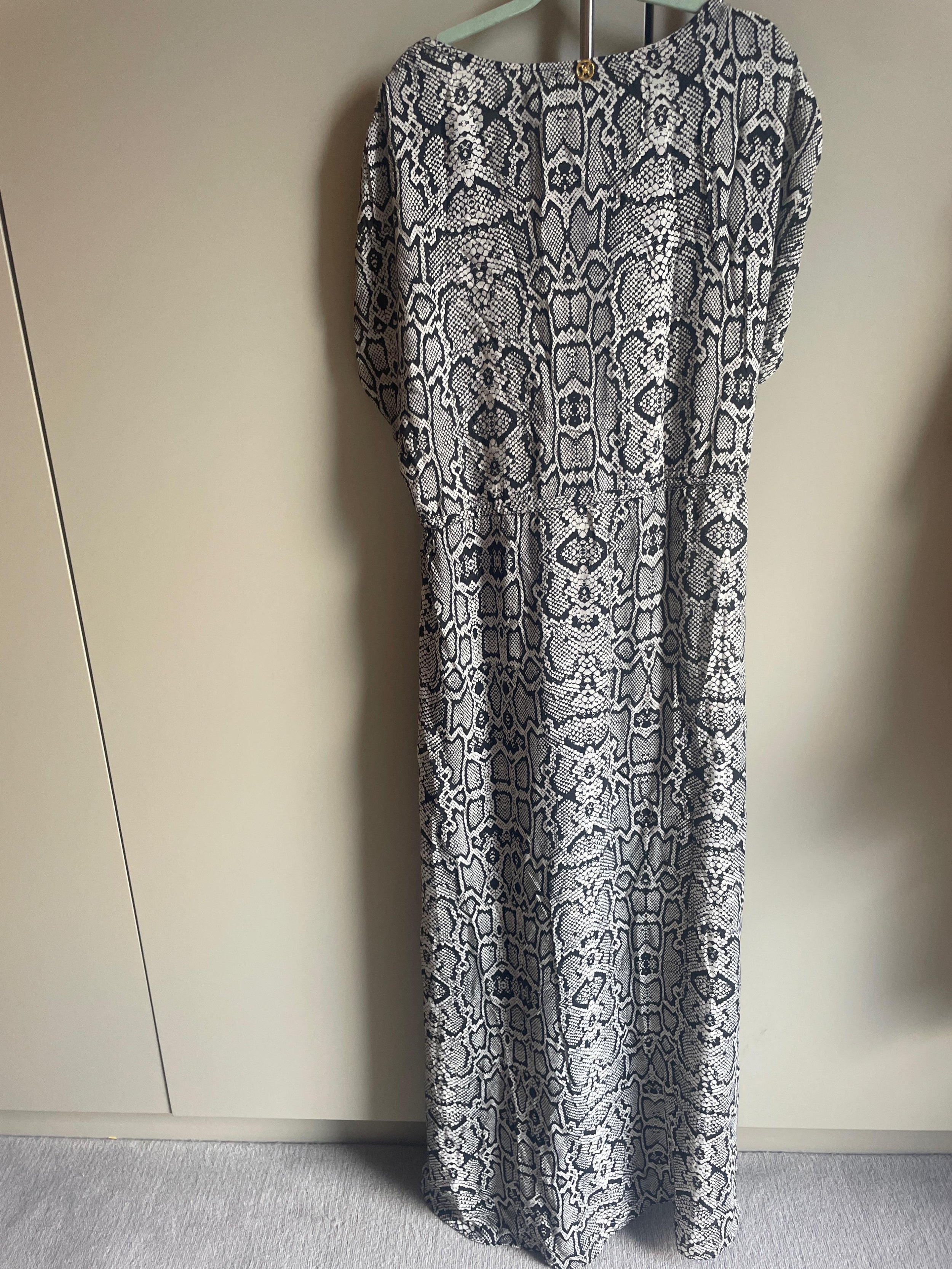 Grey Snakeskin Kaftan Dress