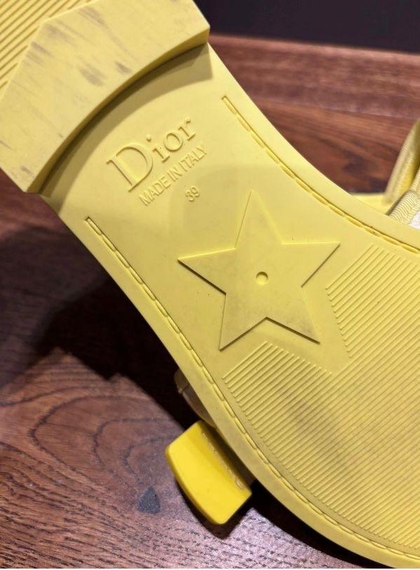 Dior Yellow Flat Beach Sandals