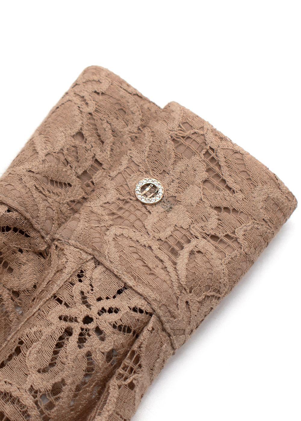 Max Mara Beige Lace Midi Dress