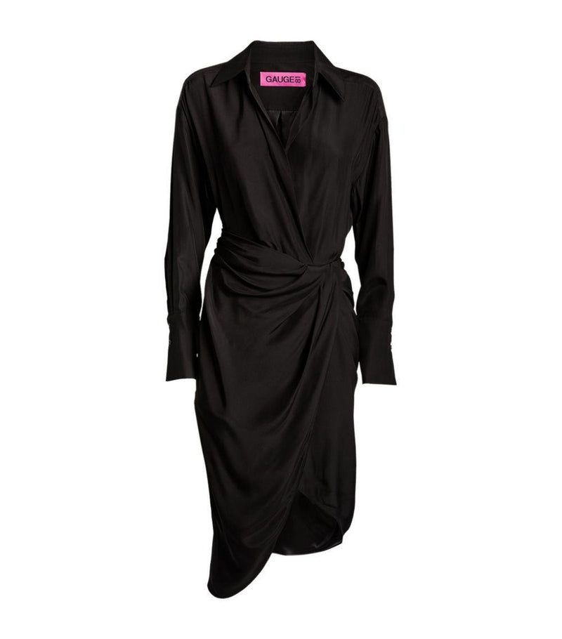Gauge81 Black Silk Puno Shirt Dress