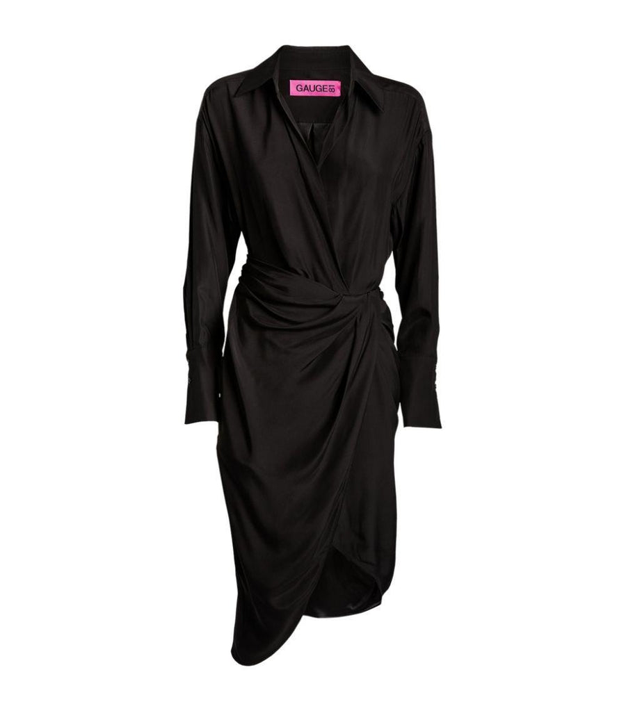 Gauge81 Black Silk Puno Shirt Dress