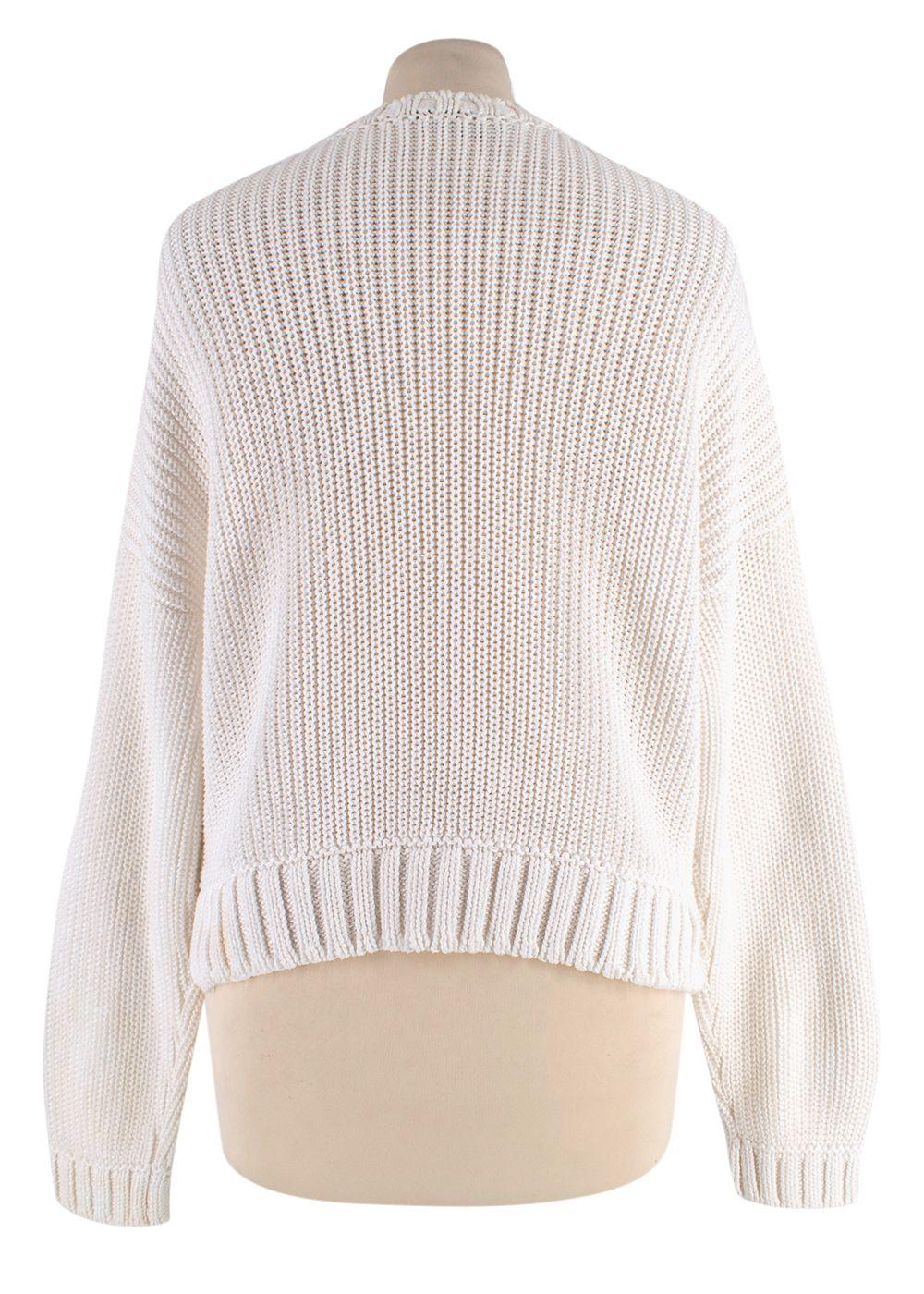 Valentino Ivory Floral Applique Cropped Jumper