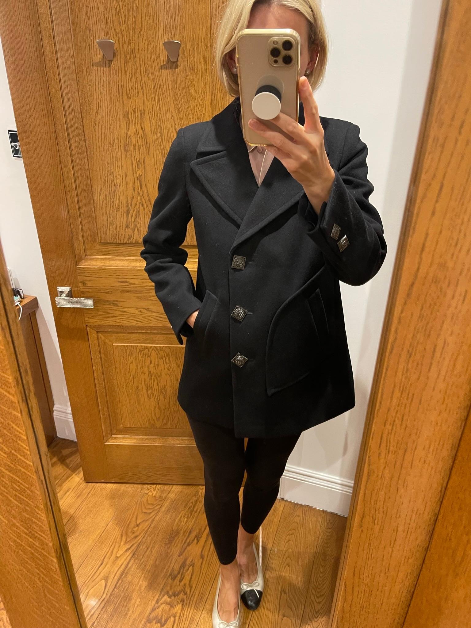 Chanel Black Wool Pea Coat