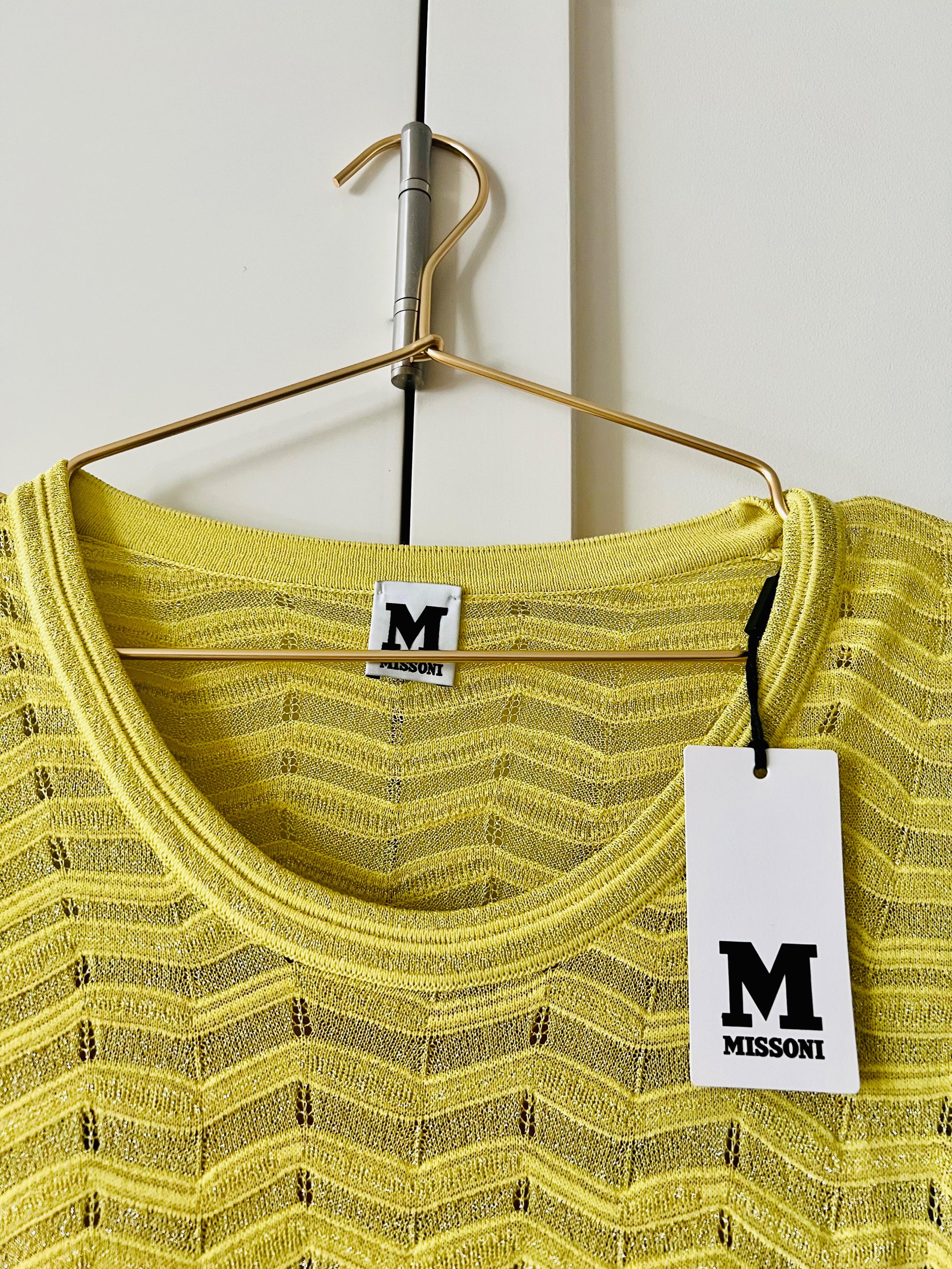 Metallic Yellow Knitted Long Sleeved Dress
