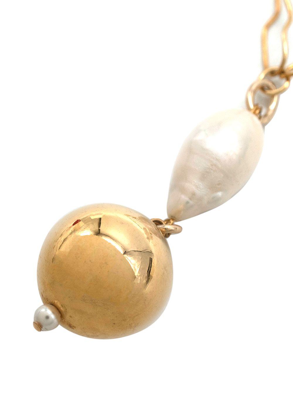 Mounser Pagoda Gold-plated Pearl Necklace