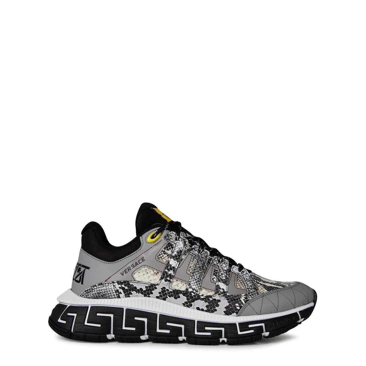 Versace Grey Python Print Trigreca Sneakers