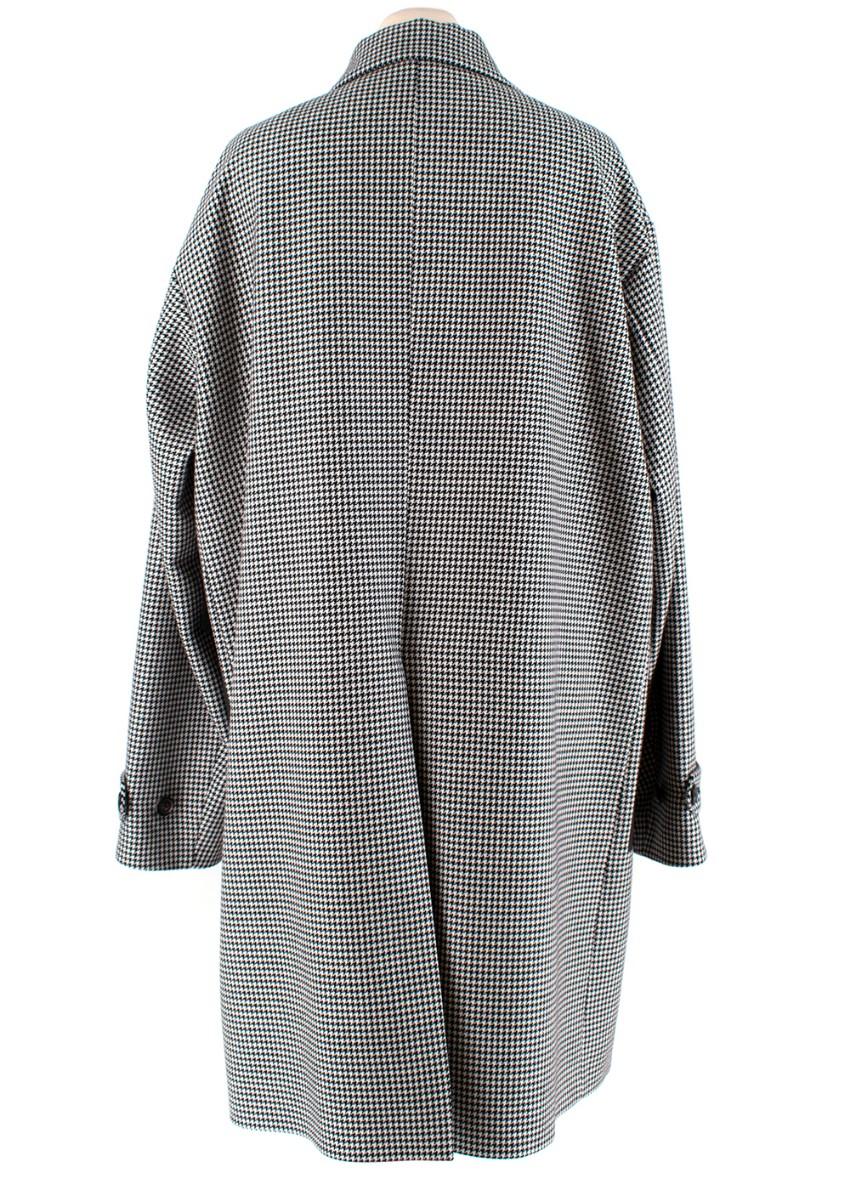 Dsquared2 Black & White Houndstooth Balmacaan Coat