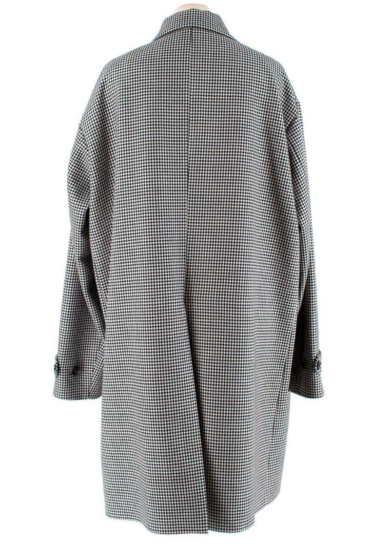 Dsquared2 Black & White Houndstooth Balmacaan Coat