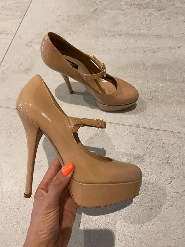 Dolce & Gabbana Nude Patent Mary-Jane Pumps