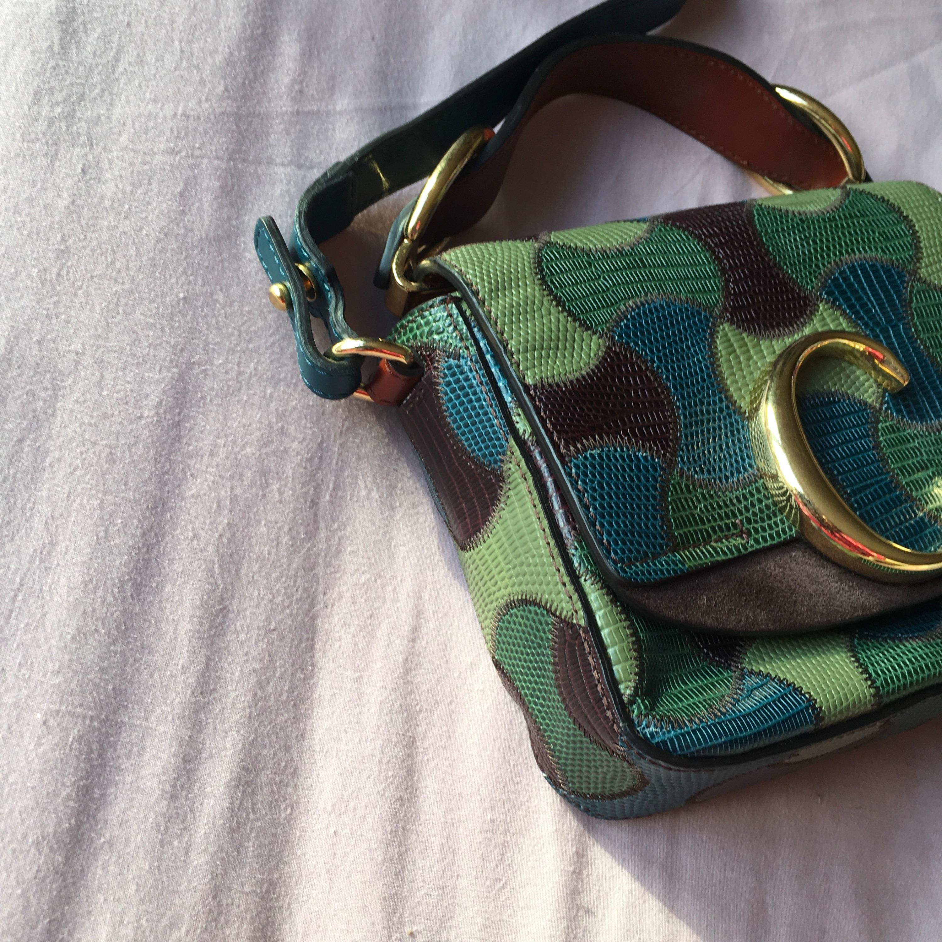 Chloe Green Lizard Embossed C Bag