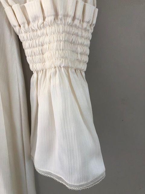 Roksanda Ivory Tulle Trimmed Shirred Satin Midi Dress
