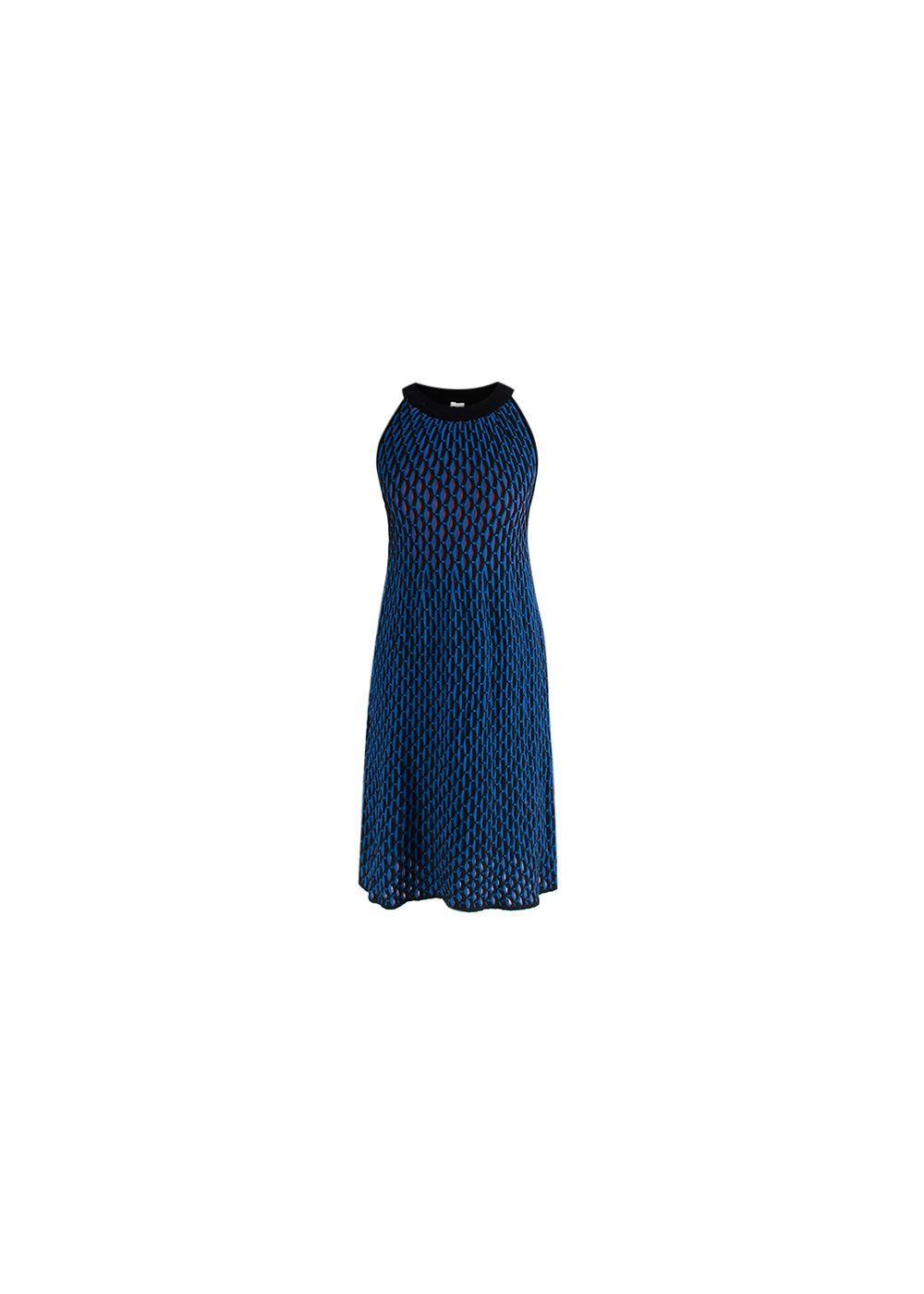 M blue & black knitted dress