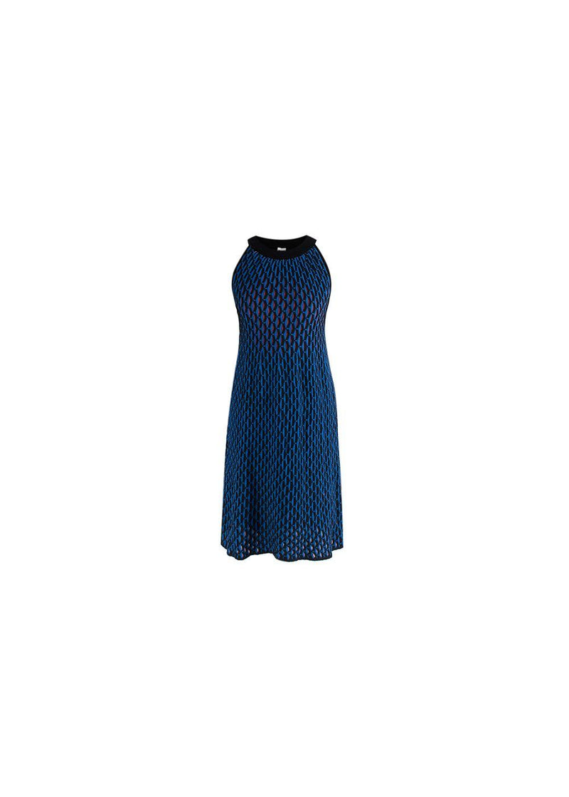 M blue & black knitted dress