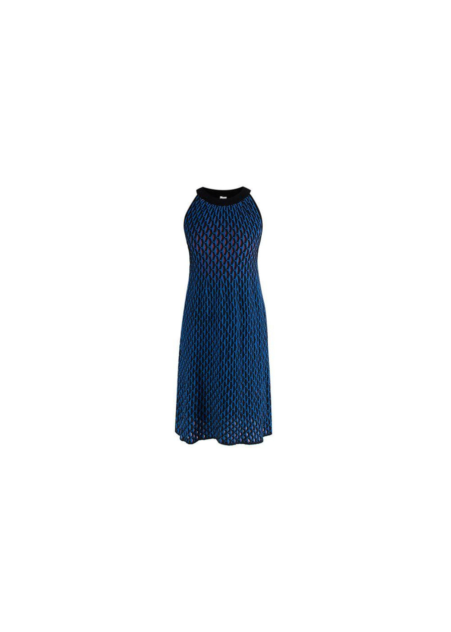 M blue & black knitted dress