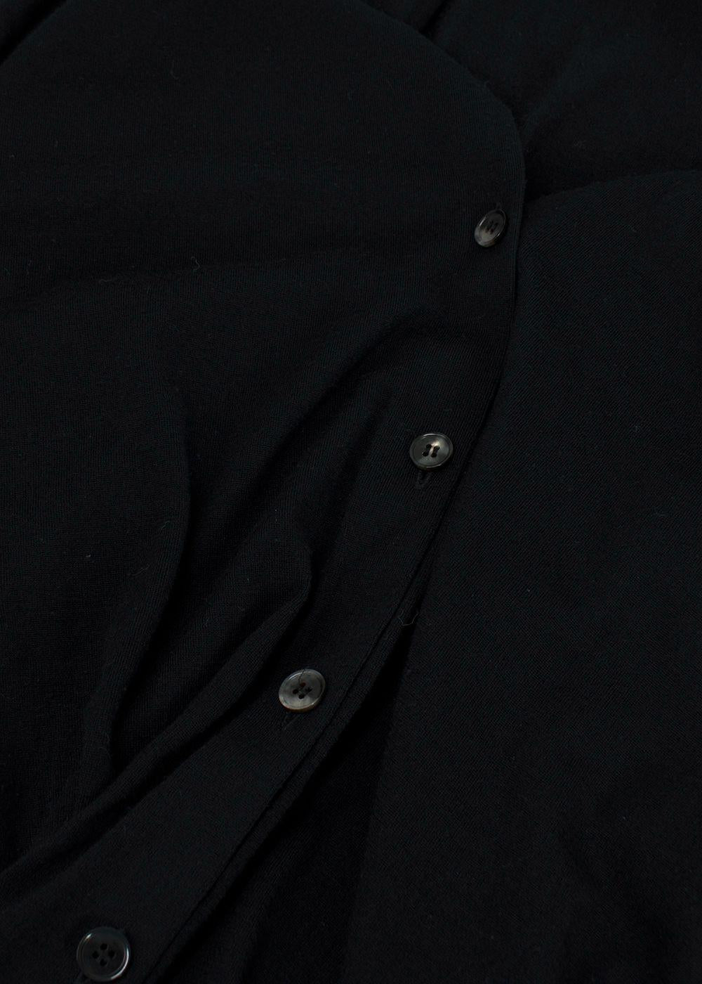 The Row Black Fine Knit Wool Cardigan