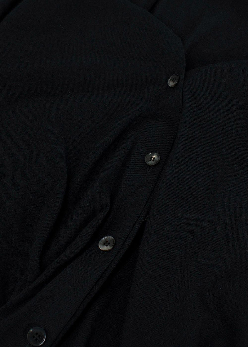 The Row Black Fine Knit Wool Cardigan