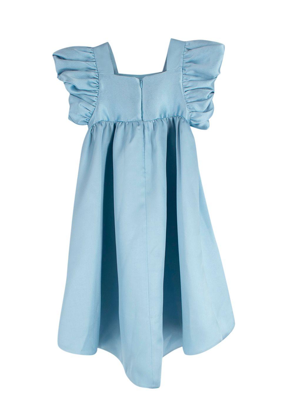 Hucklebones Blue Twisted Sleeve High Low Dress