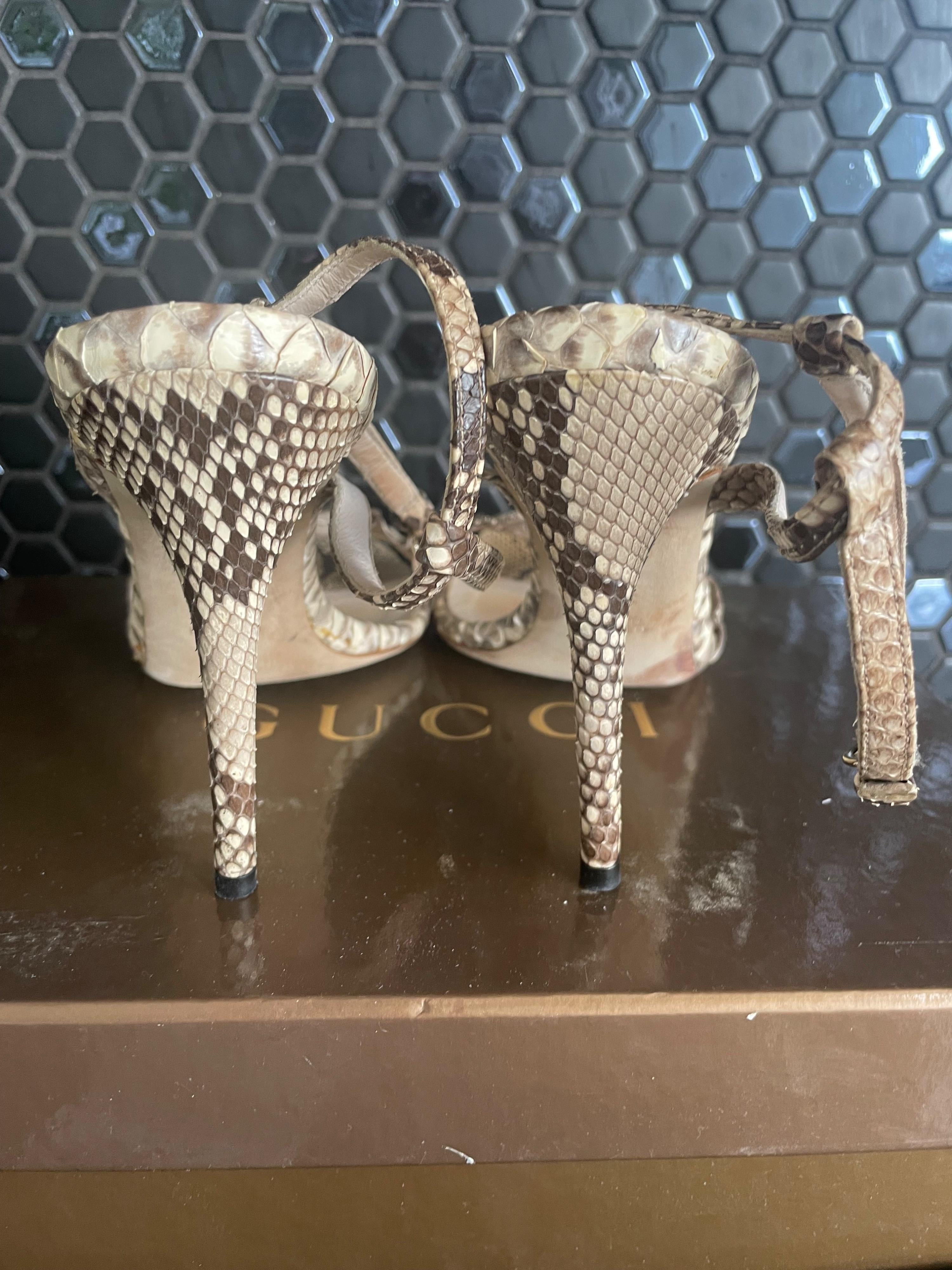 Gucci Python Heeled Sandals