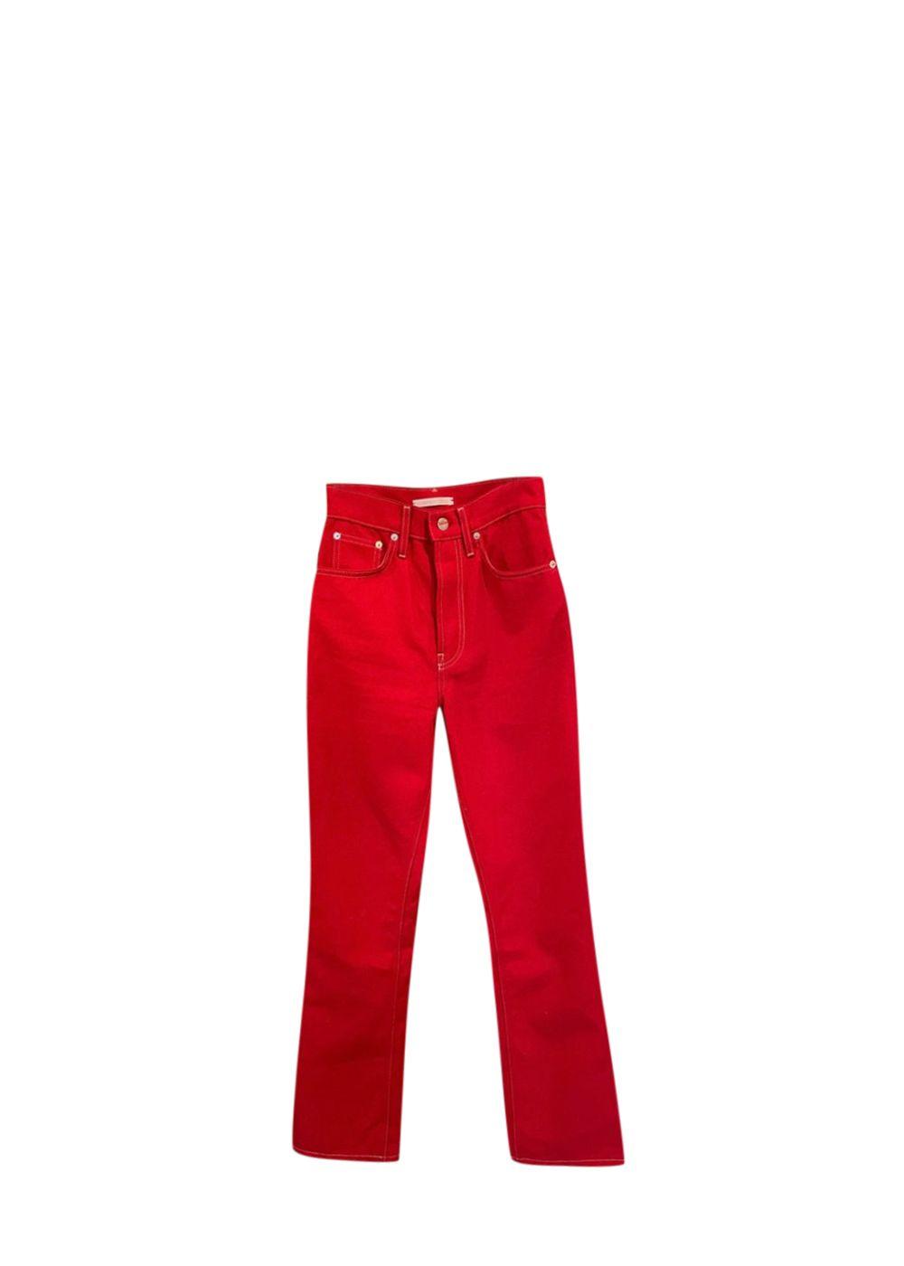 Red High Rise Jeans