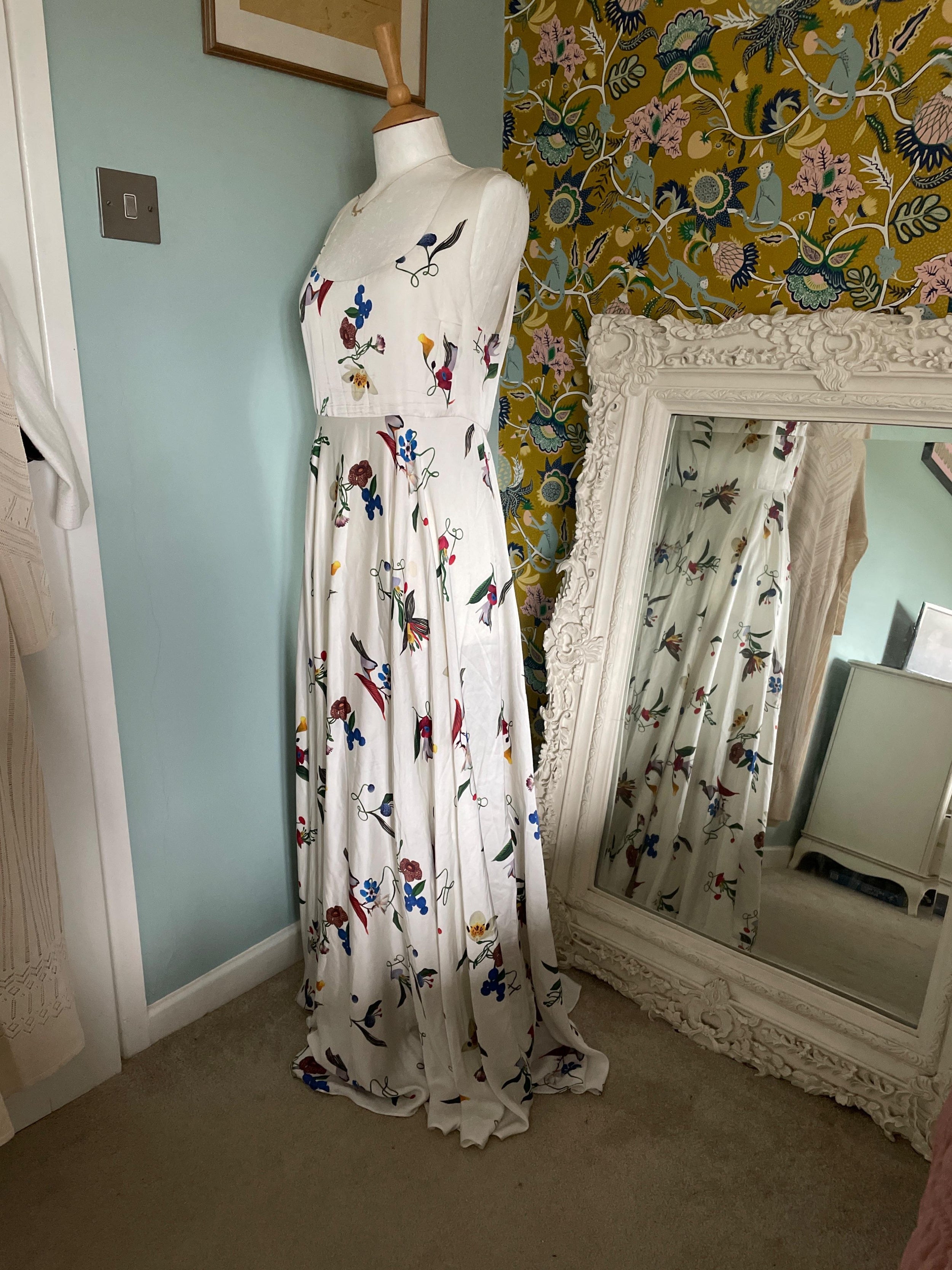 Naie floral satin gown