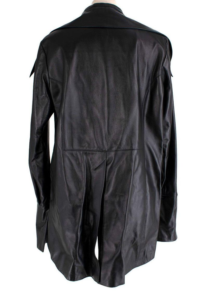 Seymour black leather dagger collar shirt