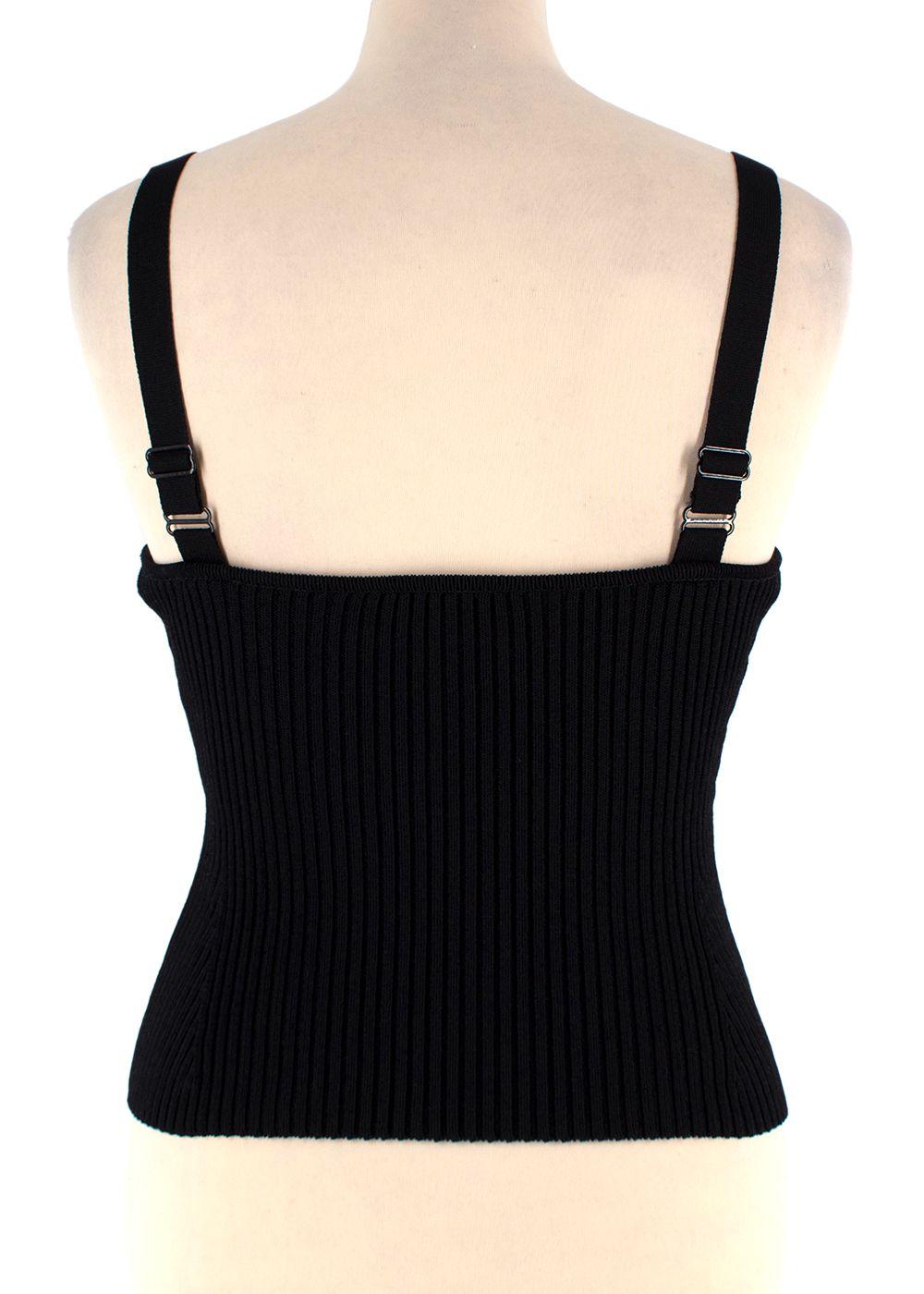 Magda Butrym Black Knitted Bustier Top