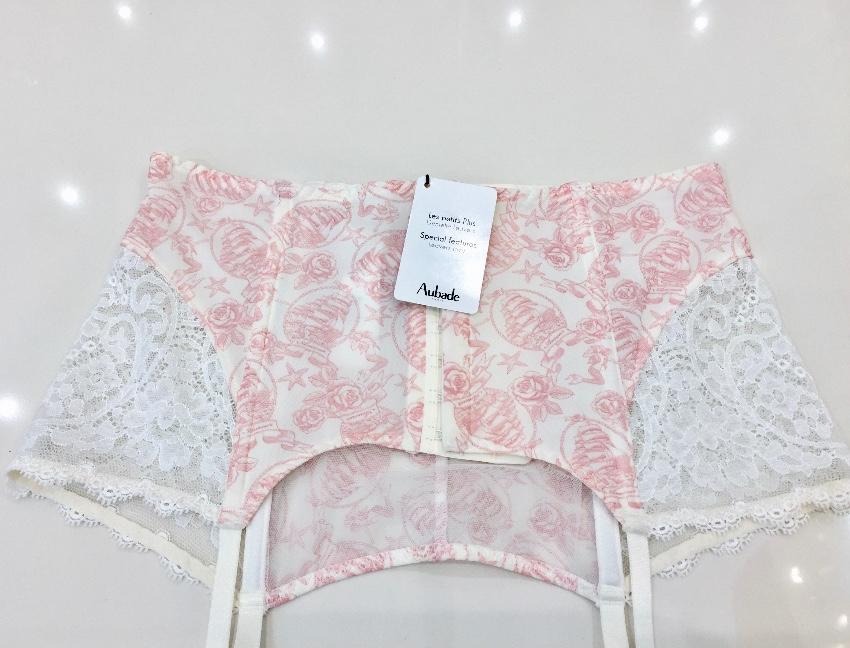 Aubade Leavers Lace Rose Waist Cincher Suspender Belt