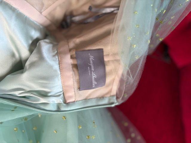 Monique L'Huillier Embellished Green Tulle Dress
