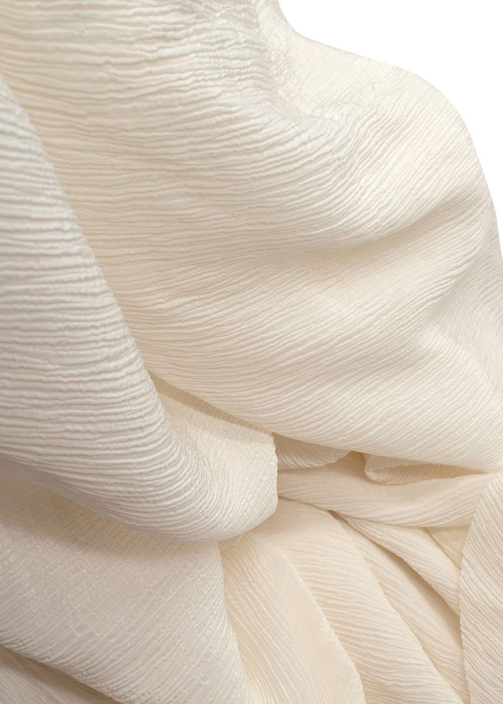 Aeron Cream Crinkle Tie One Shoulder Dress