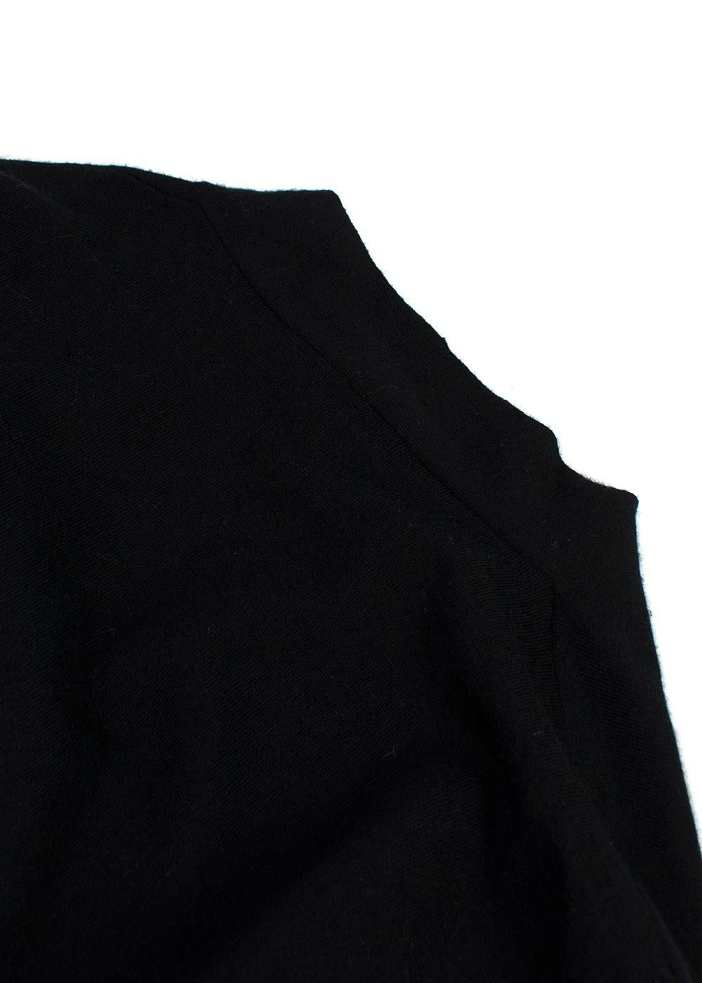 The Row Black Fine Knit Wool Cardigan