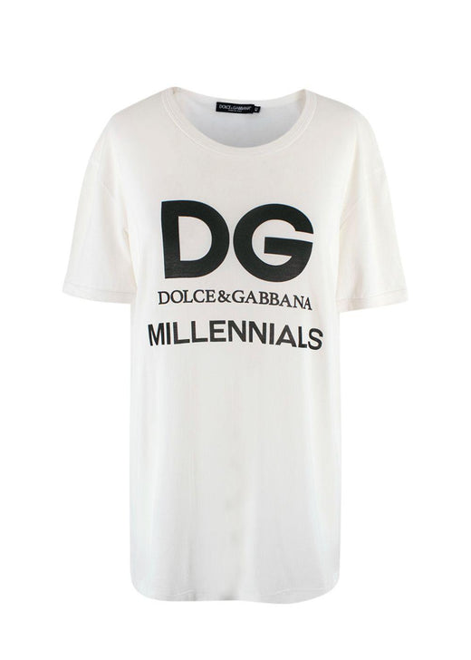 Dolce & Gabbana Ivory "Millennials" Logo T-Shirt