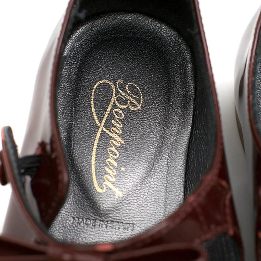 Bonpoint Girl's Patent Leather Burgundy Red Ballet Flats