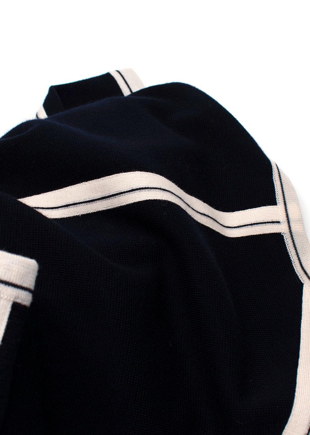 Chloe Navy Oversized Two-tone Wool Cape