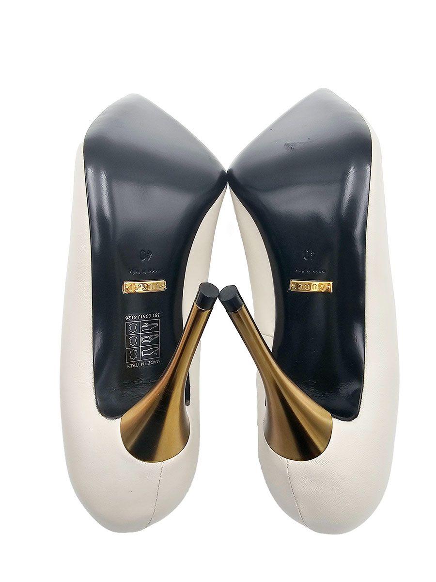 White Leather Priscilla Pumps