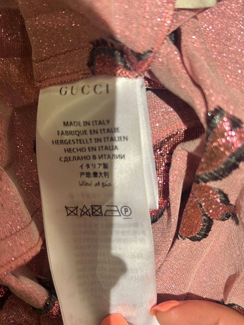 Gucci Iridescent bow lurex pleated skirt
