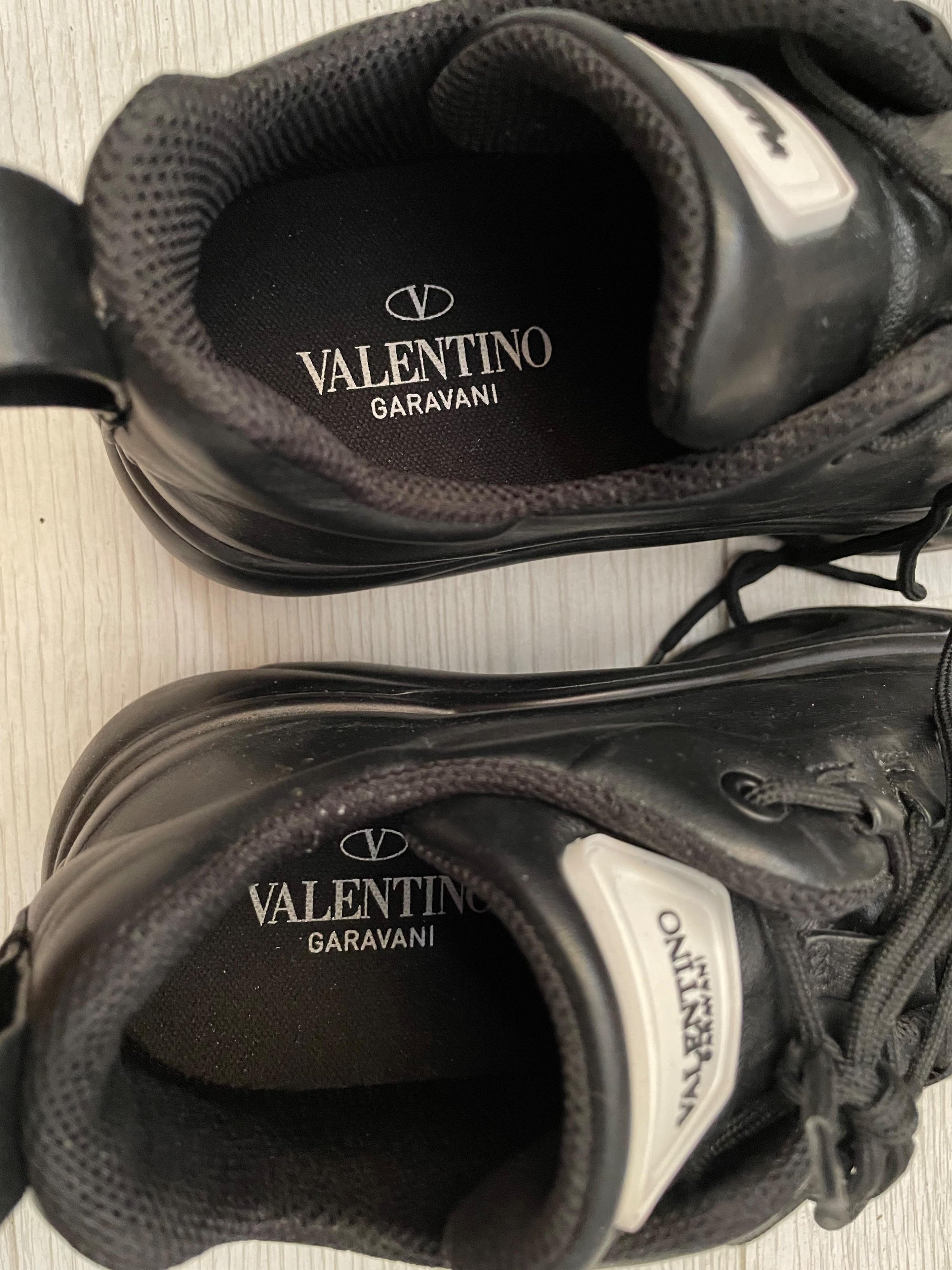 Valentino Black Leather Platform Trainers