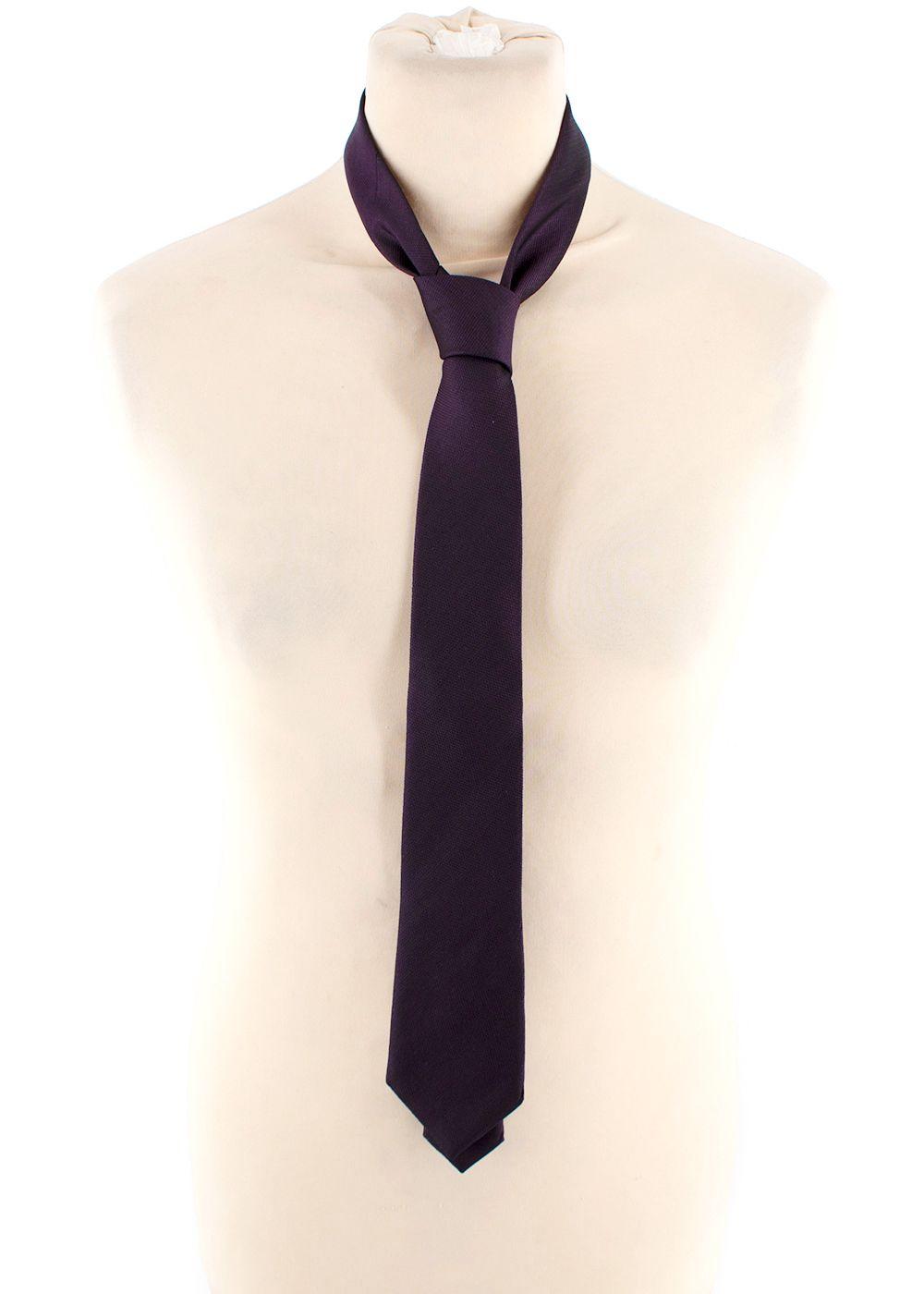 Balmain Dark Purple Silk Tie