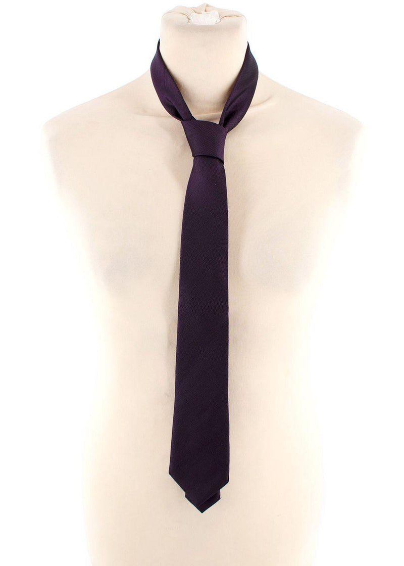 Balmain Dark Purple Silk Tie