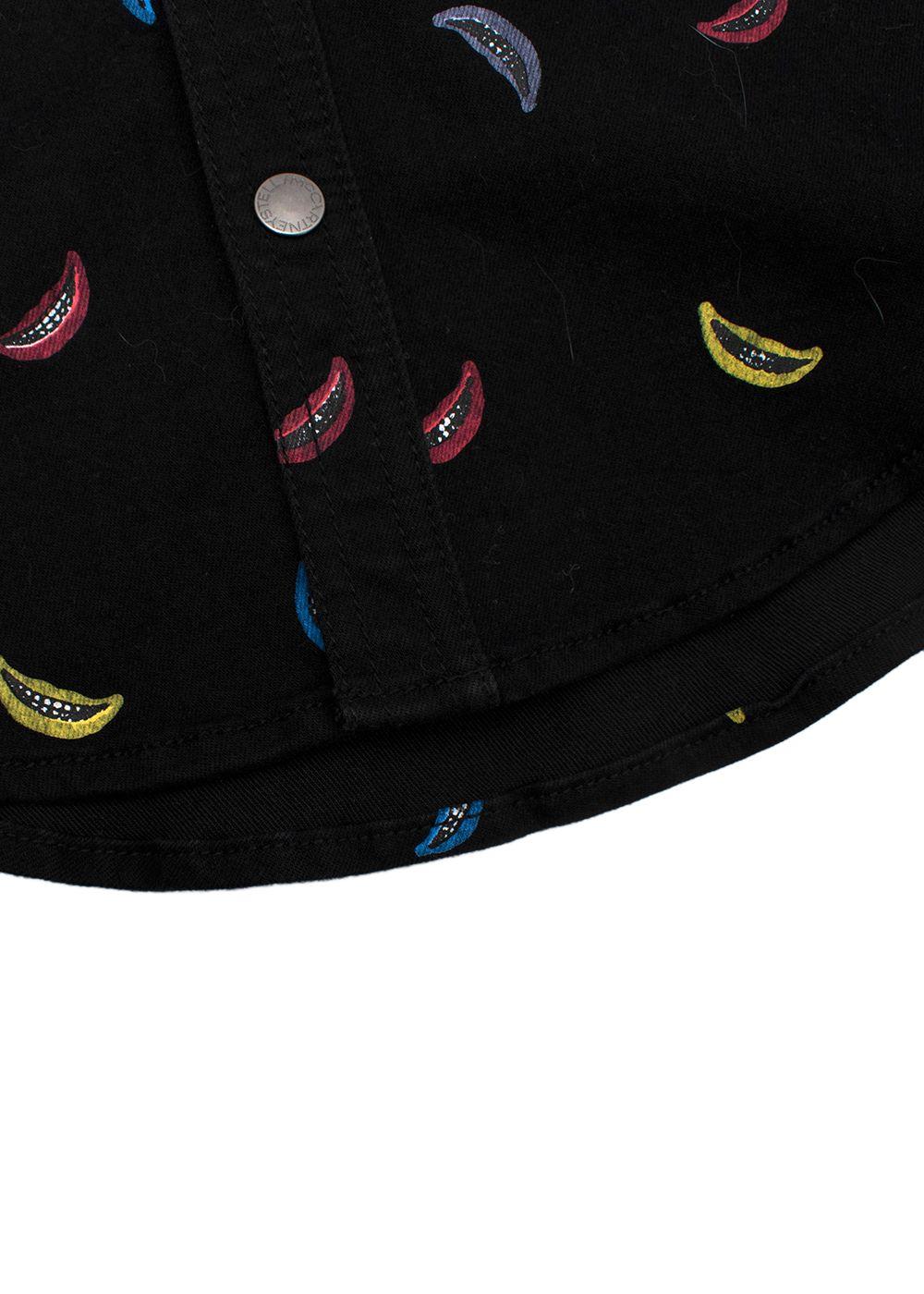 Black Banana Print Denim Shirt