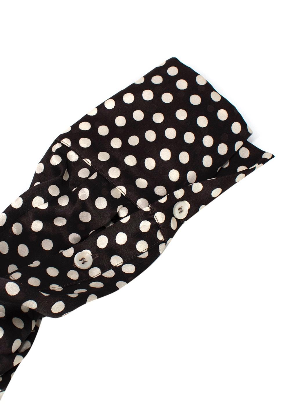 Magda Butrym Brown Polka-dot Silk Shirt Dress