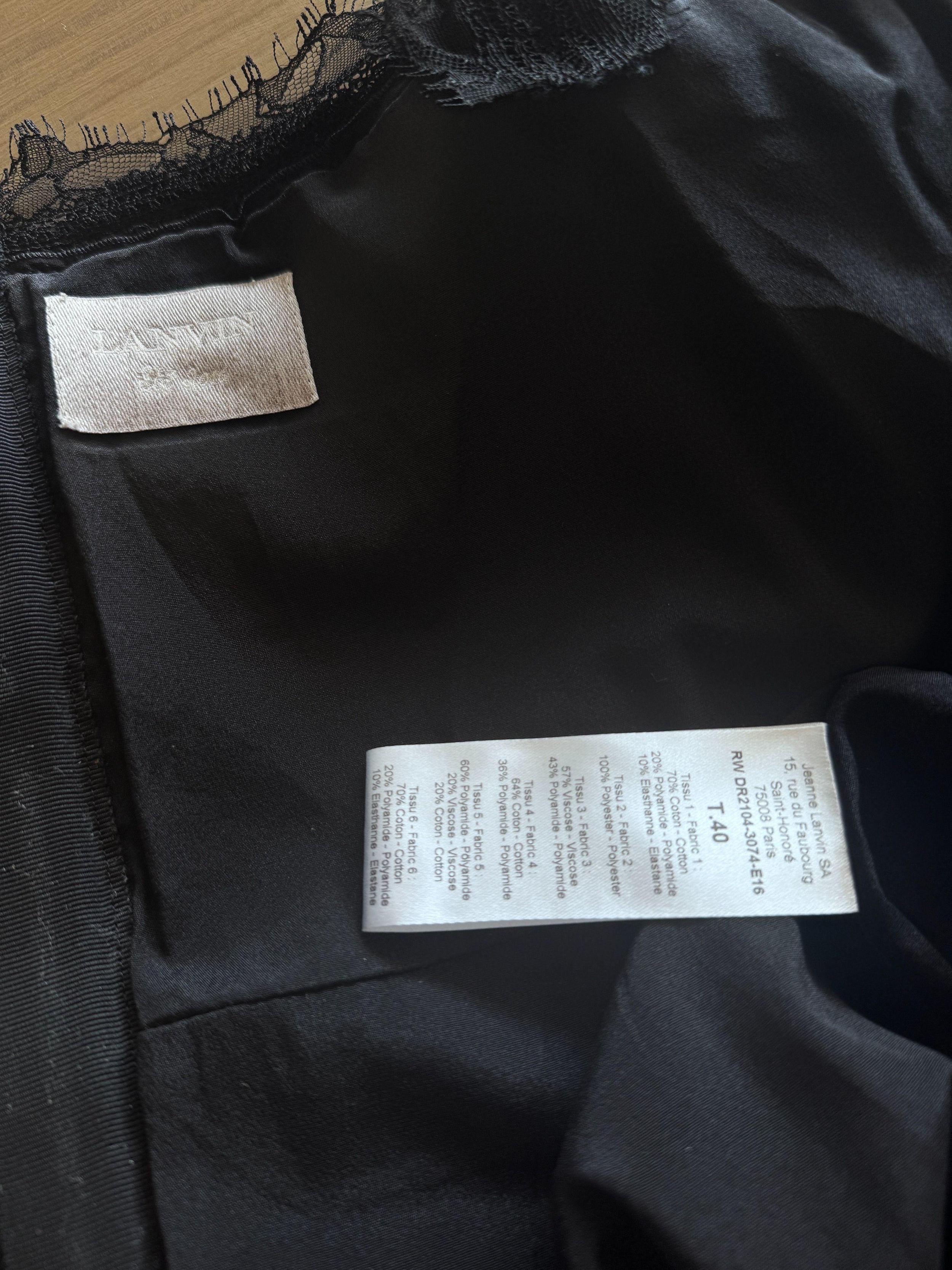 Lanvin Vintage Black Lace Cocktail Dress