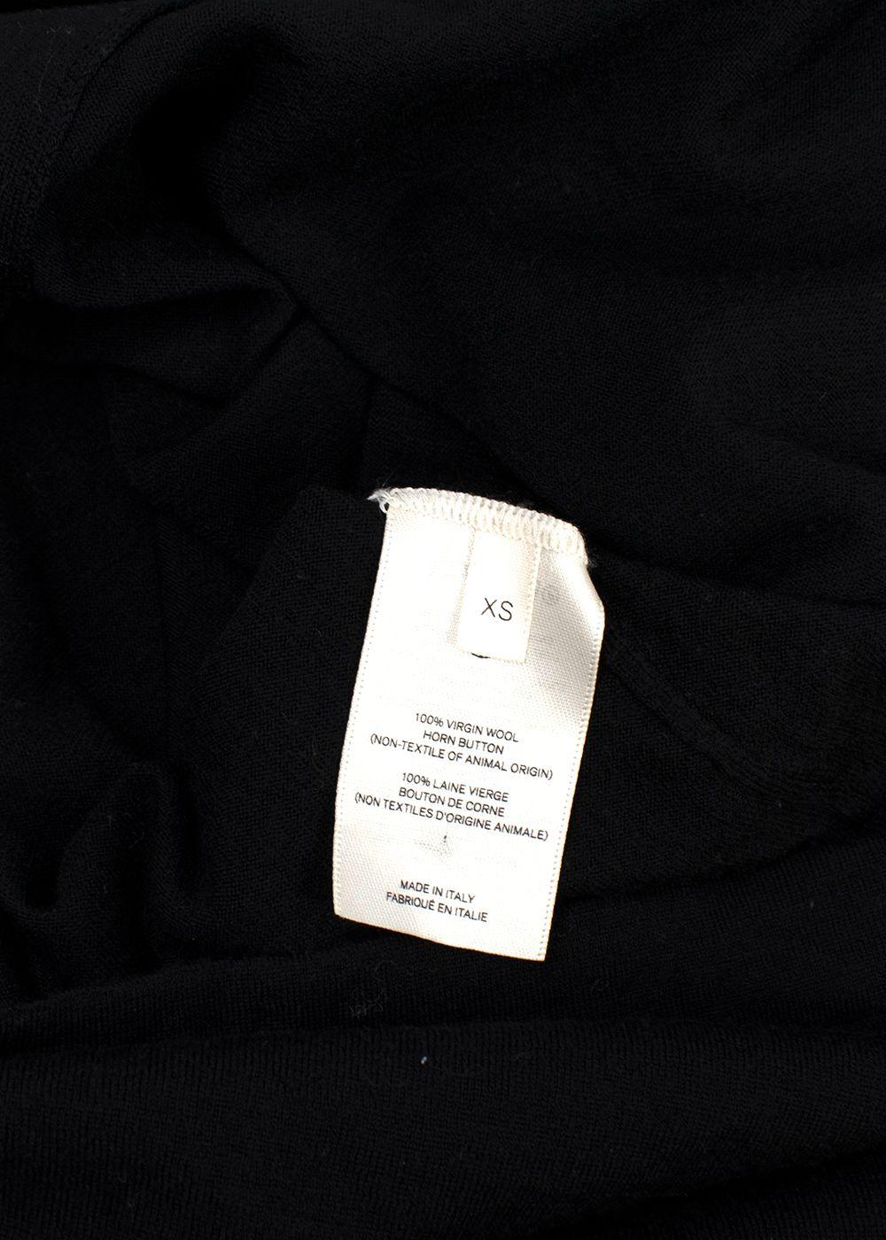 The Row Black Fine Knit Wool Cardigan